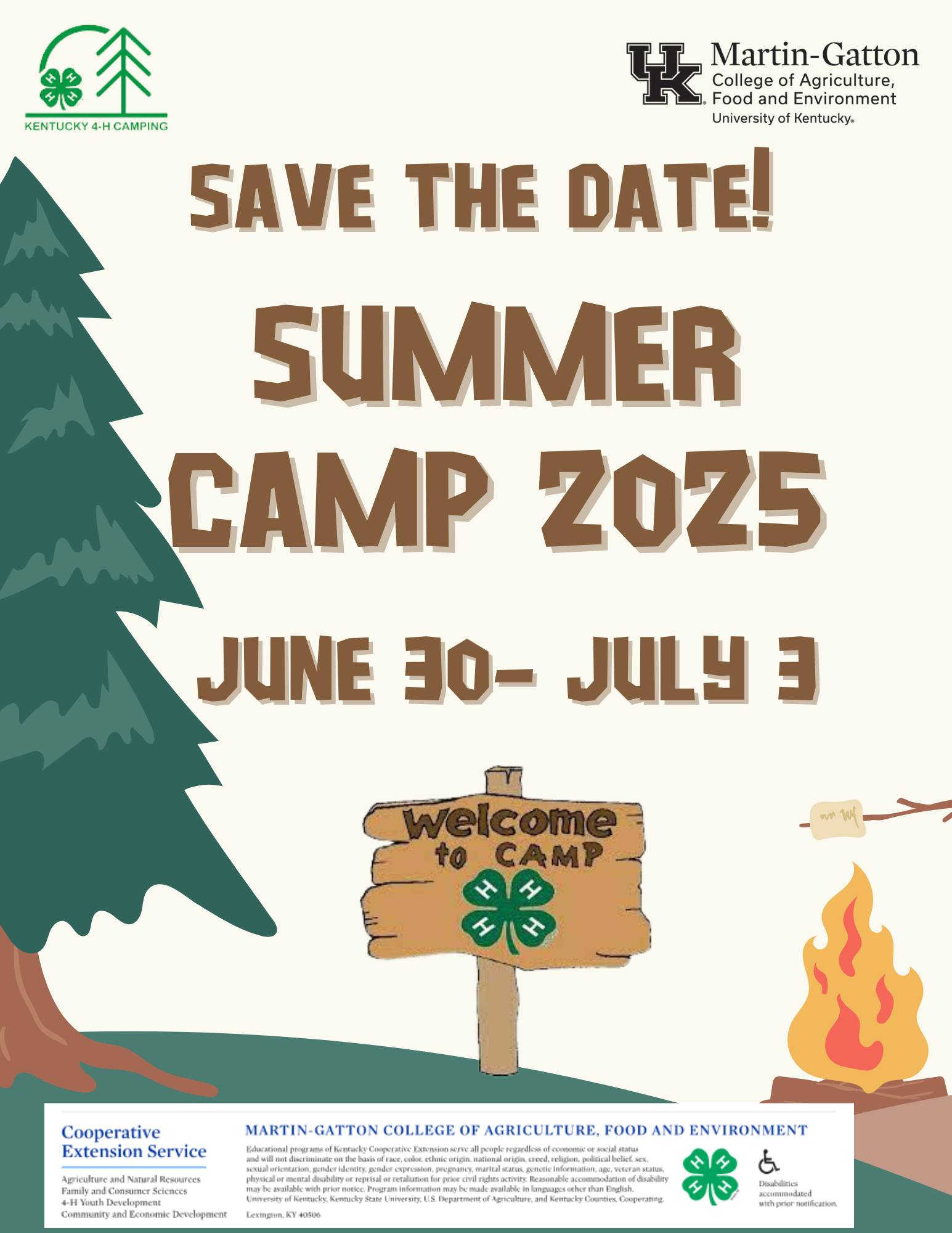 4-H Camp Save the Date Flyer