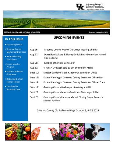 August-September--AG Newsletter