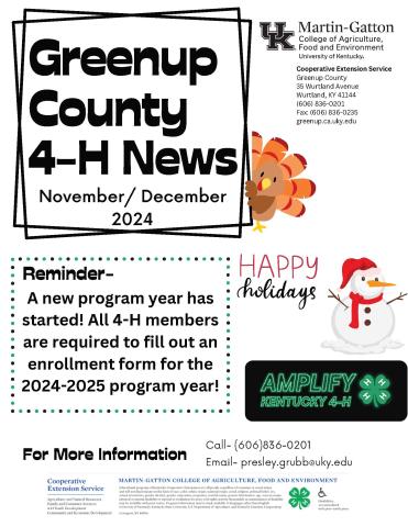 4-H--November-December Newsletter